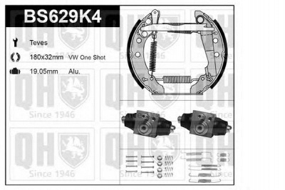 QUINTON HAZELL bs629k4 -  Комплект тормозов, барабанный тормозной механизм